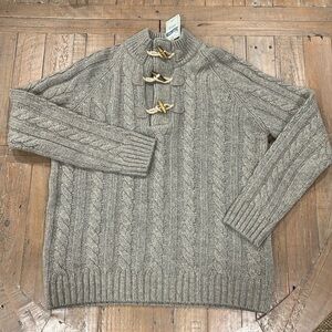Schott N.Y.C. cable knit toggle neck wool sweater nwt
